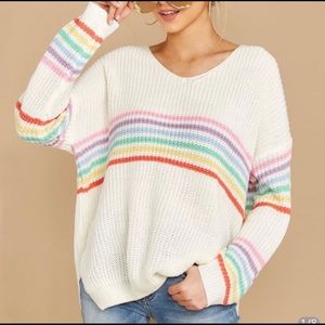 Dreamers rainbow knit sweater sz small